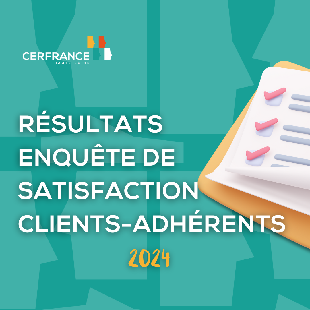Titre : enquête de satisfaction clients sur fond bleu